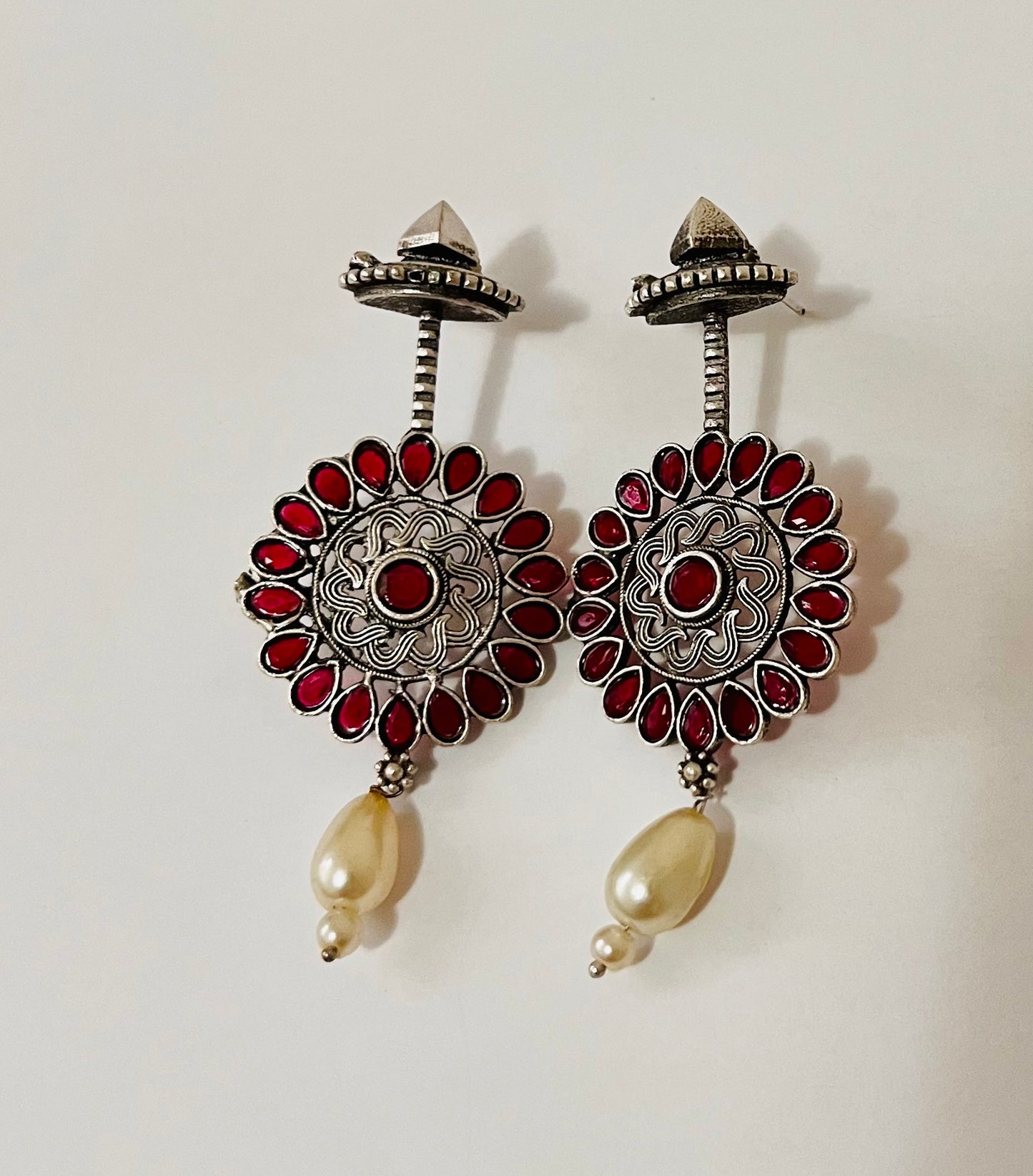 Red flower 🌸 long earrings