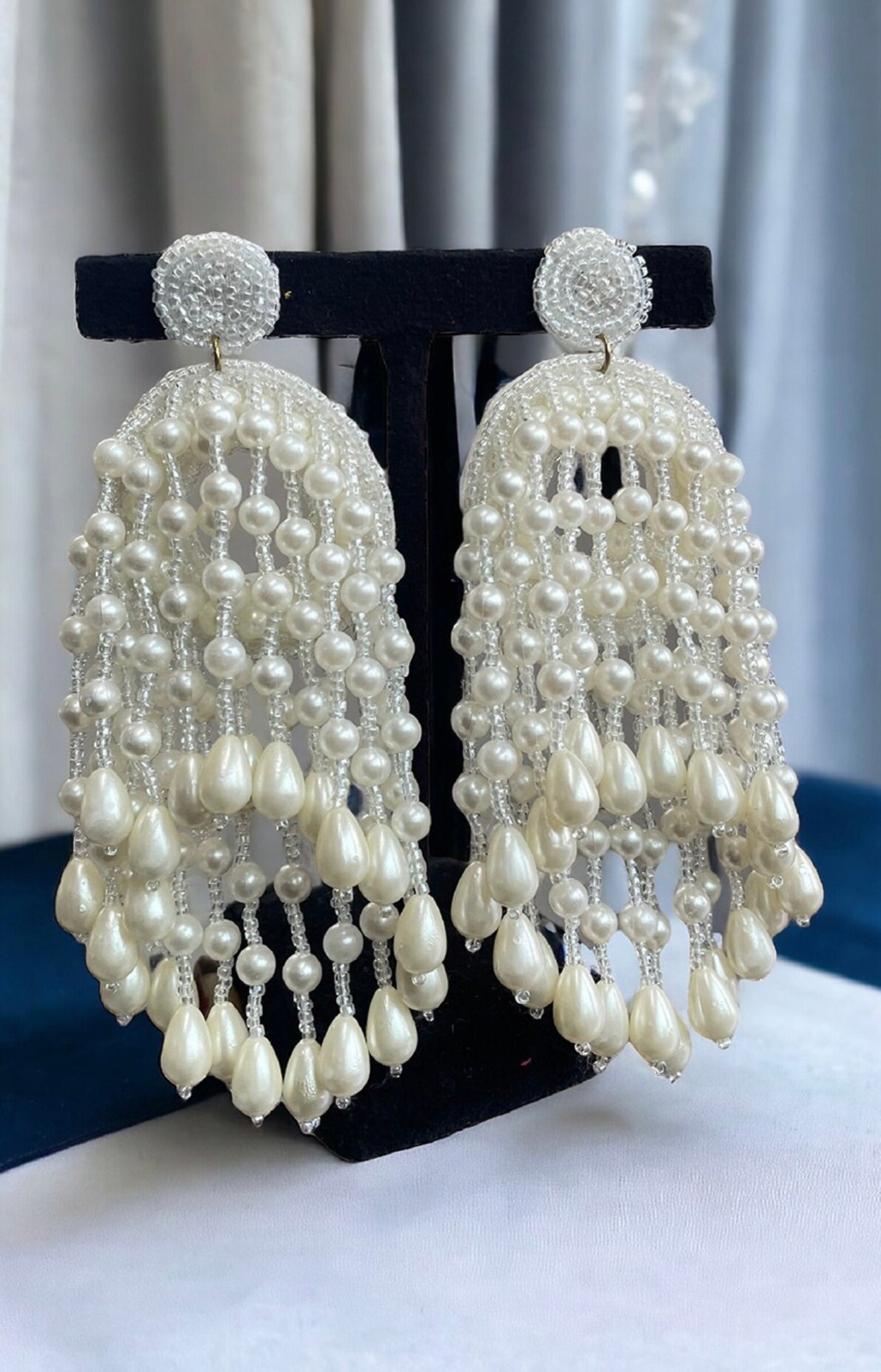 Pearl beaded earrings