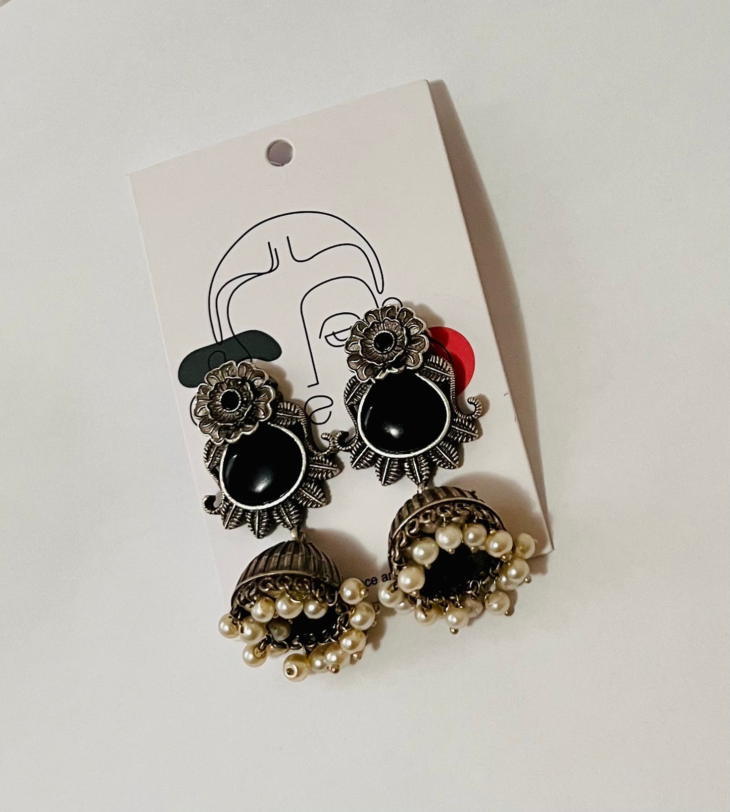 Black stone jhumka