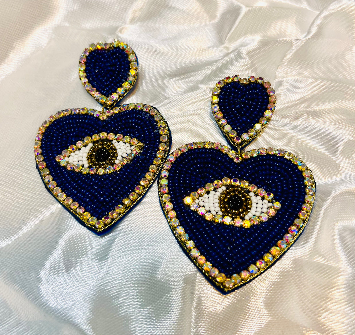 Evil eye beaded earrings