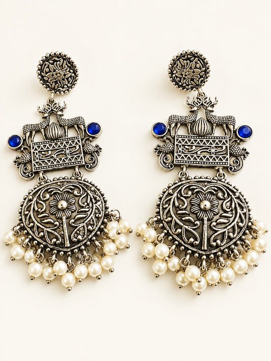 Deer 🦌 blue dangle earrings