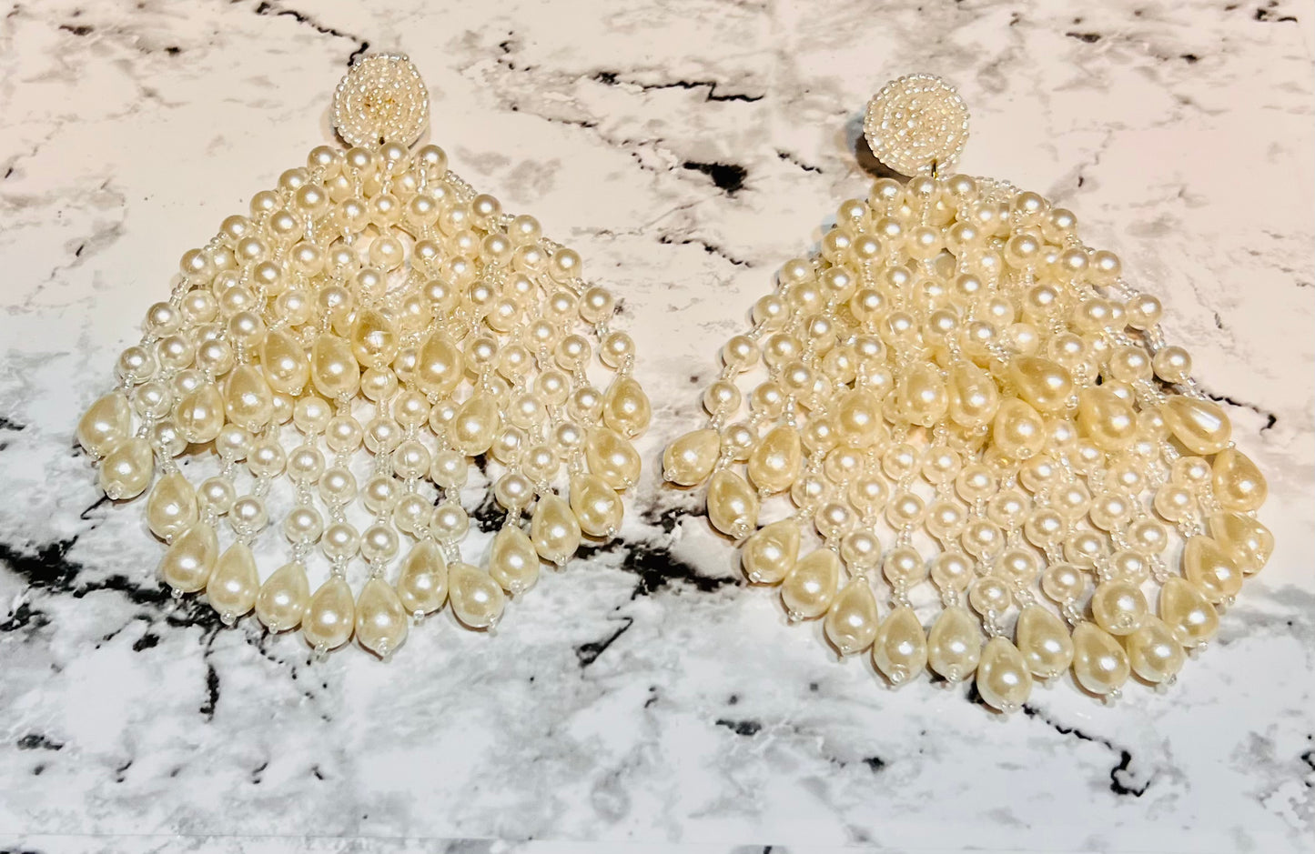 Pearl beaded earrings
