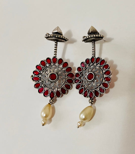 Red flower 🌸 long earrings