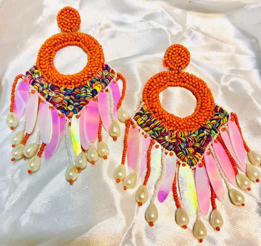 Bohemian tassel long earrings