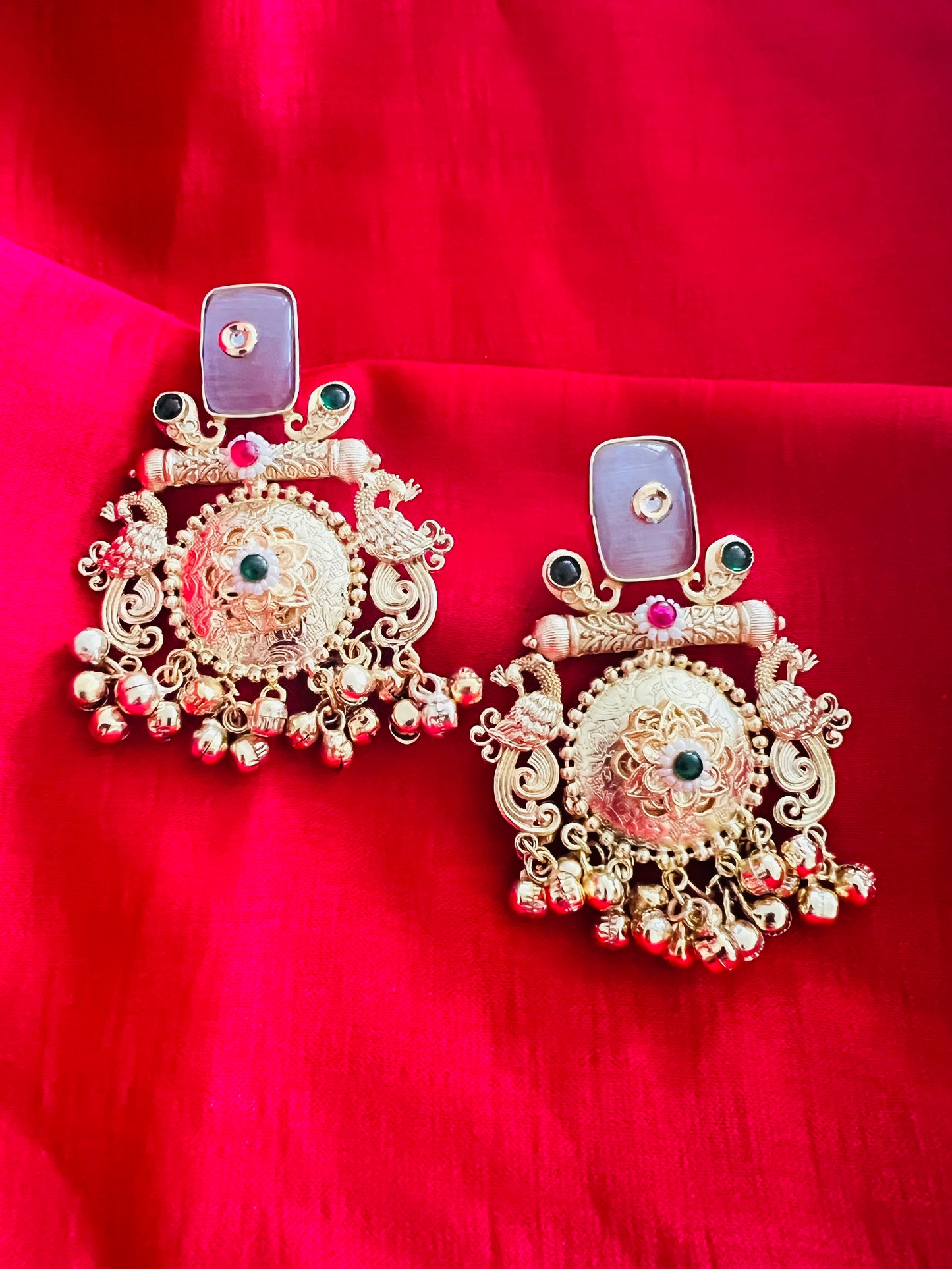 Peacock 🦚 golden tone earrings