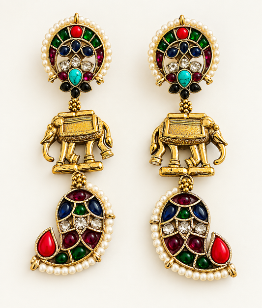 Elephant 🐘 multistone earrings
