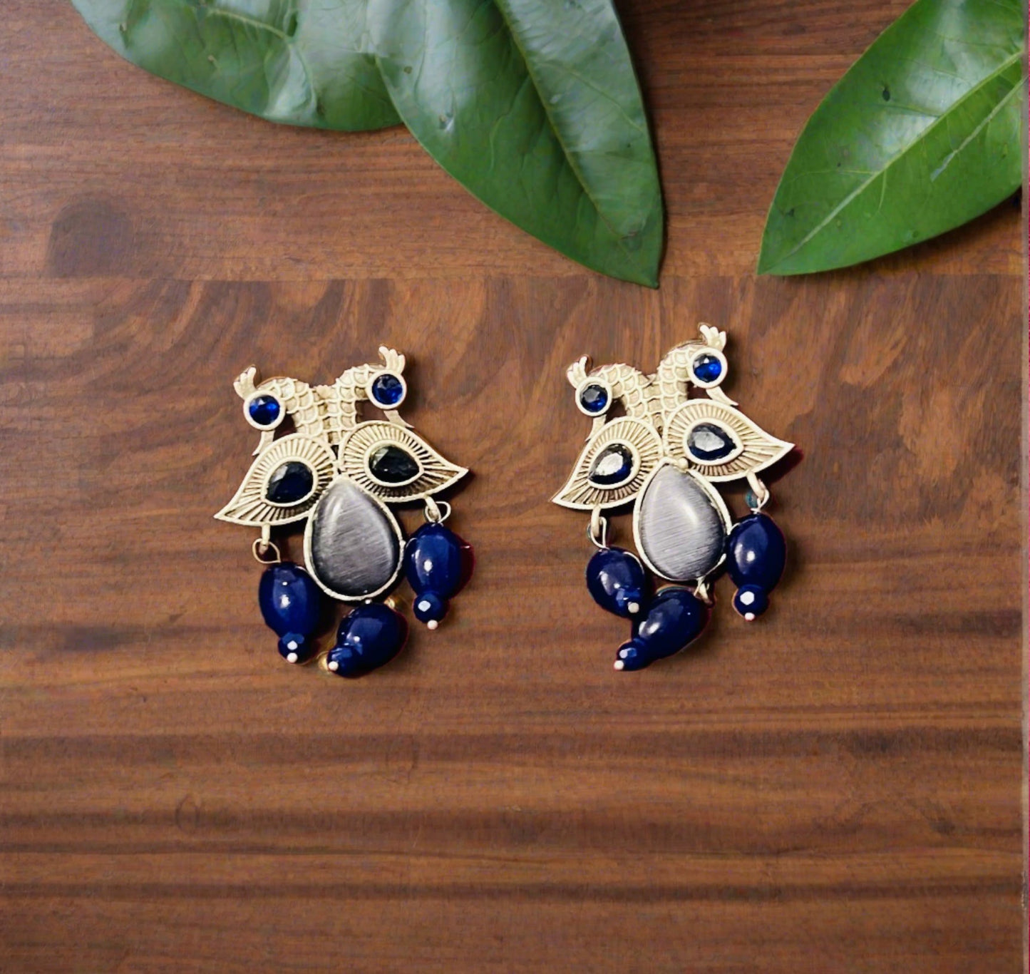 Blue peacock 🦚 earrings