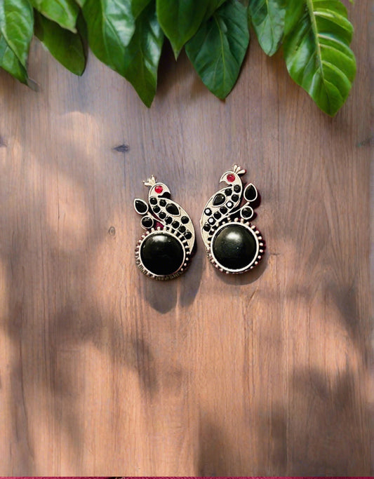 Black peacock 🦚 earrings