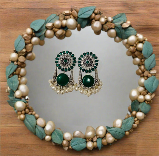 Emerald green earrings