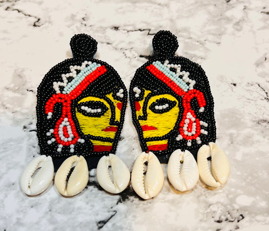 Beaded lady earrings